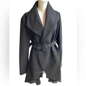NWOT Hi-Low Black Wrap Coat (H3t4)
